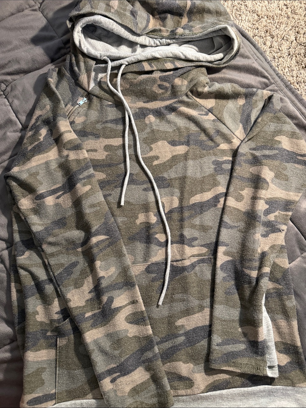 Double Hooded Camo Hoodie